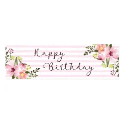 Tischläufer Happy Birthday mit Blumen