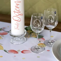 Tischläufer mit Osterhasen und Wunschtext in 2 Größen verfügbar