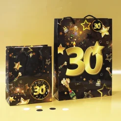 2-tlg. Geschenk-Taschen-Set - 30 schwarz/gold