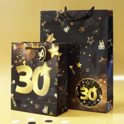 2-tlg. Geschenk-Taschen-Set - 30 schwarz/gold