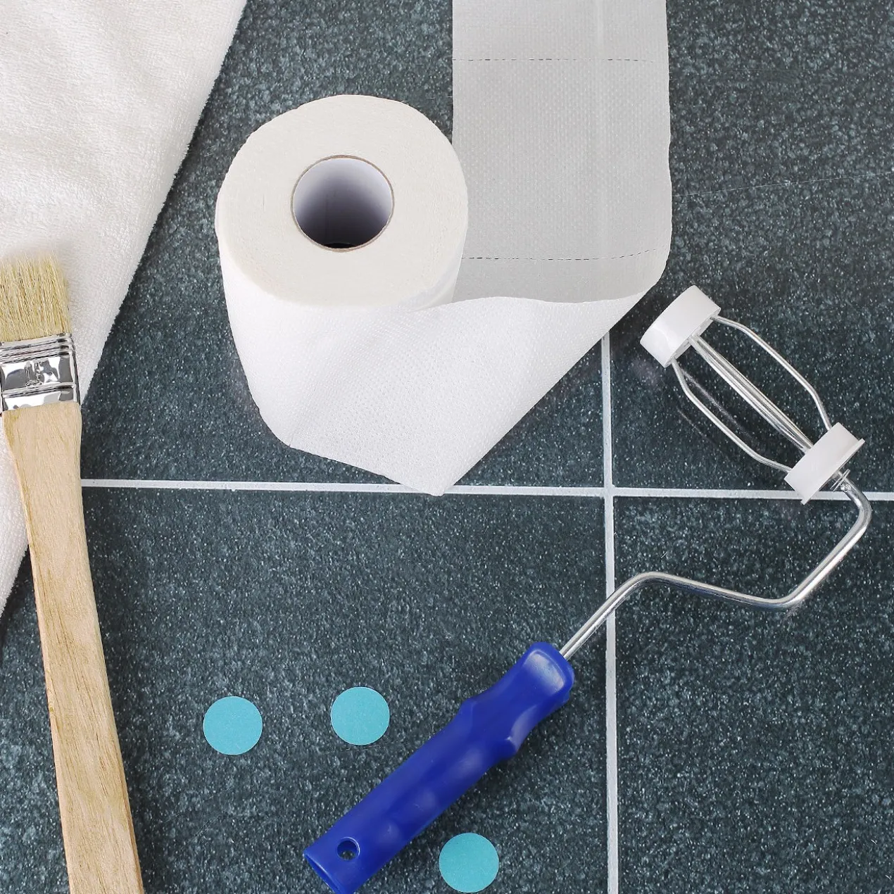 Toilettenpapier-Halter Malerrolle in Blau