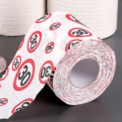 Toilettenpapier mit Aufdruck Achtung 30