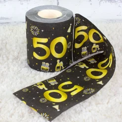 Toilettenpapier zum Geburtstag Schwarz/Gold