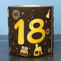 Toilettenpapier zum Geburtstag Schwarz/Gold