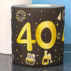 Toilettenpapier zum Geburtstag Schwarz/Gold