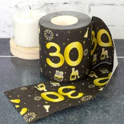 Toilettenpapier zum Geburtstag Schwarz/Gold