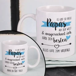 Tolle Tasse zum Vatertag - Es gibt so viele Papas auf der Welt & ausgerechnet ich habe den besten