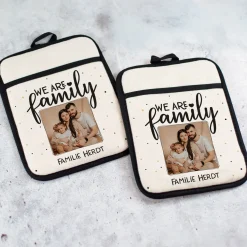 Topflappen 2er Set für die Familie | Personalisierbar mit eigenem Foto