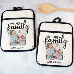 Topflappen 2er Set für die Familie | Personalisierbar mit eigenem Foto