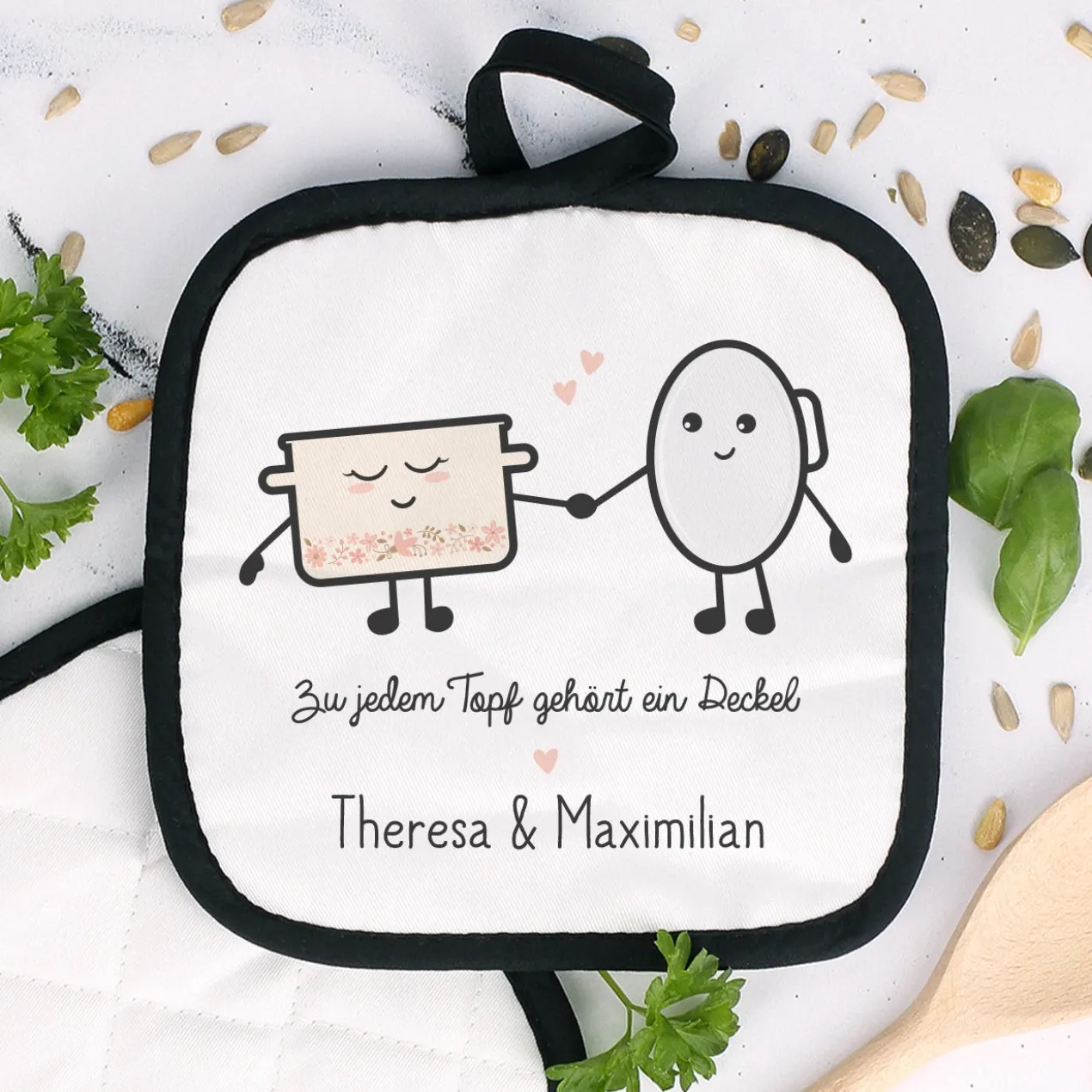 Topflappen Set "Zu jedem Topf gehört ein Deckel"