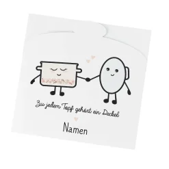 Topf und Deckel - Klappkarte mit Namen für Verliebte