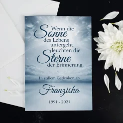 Trauerkarte - Wenn die Sonne des Lebens untergeht