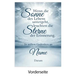 Trauerkarte - Wenn die Sonne des Lebens untergeht