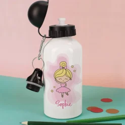 Trinkflasche mit Ballerina und Ihrem Wunschnamen
