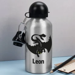 Trinkflasche mit Drache und Name