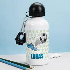 Trinkflasche mit Fußball-Motiv und Name