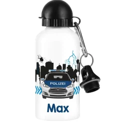 Trinkflasche mit Polizeiauto und Name