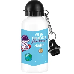 Trinkflasche zur Einschulung für Jungen mit Astronaut-Motiv | Personalisiert mit Name | 500ml