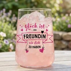 Trinkglas als Geschenk für beste Freundin | Glück ist eine Freundin wie dich zu haben - Glas 430 ml