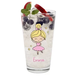 Trinkglas bedruckt mit Ballerina und Wunschname