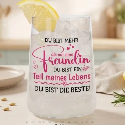 Trinkglas für die beste Freundin mit Spruch | Glas als Geschenk für Frauen & Freundschaft 430 ml