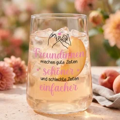 Trinkglas für Freundinnen | Gute Zeiten, schlechte Zeiten Glas als Geschenk für beste Freundin 430ml