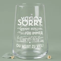 Trinkglas für Freundinnen mit witzigem Spruch | Geschenk für beste Freundin & Freundschaft 430 ml Glas