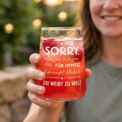 Trinkglas für Freundinnen mit witzigem Spruch | Geschenk für beste Freundin & Freundschaft 430 ml Glas