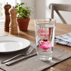Trinkglas 'Ginderella' mit Name personalisiert | Gin Tonic Glas als lustiges Geschenk für Männer