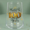 Trinkglas mit Aufdruck 'Cheers' zum 100. Geburtstag | 430 ml Glas als Geburtstagsgeschenk