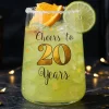Trinkglas mit Aufdruck 'Cheers' zum 20. Geburtstag | 430 ml Glas als Geburtstagsgeschenk