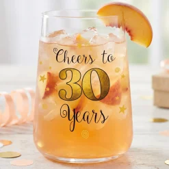 Trinkglas mit Aufdruck 'Cheers' zum 30. Geburtstag | 430 ml Glas als Geburtstagsgeschenk