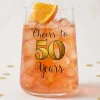 Trinkglas mit Aufdruck 'Cheers' zum 50. Geburtstag | 430 ml Glas als Geburtstagsgeschenk