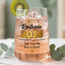 Trinkglas mit Aufdruck 'Eine Legende geht in Rente!' | Geschenk für Frauen zum Renteneintritt