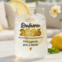 Trinkglas mit Aufdruck 'Eine Legende geht in Rente!' | Geschenk für Frauen zum Renteneintritt