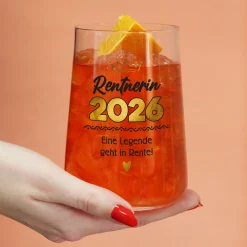 Trinkglas mit Aufdruck 'Eine Legende geht in Rente!' | Geschenk für Frauen zum Renteneintritt