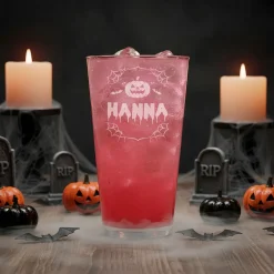 Trinkglas mit Gravur zu Halloween | 300 ml | Graviertes Glas mit Grusel-Motiv