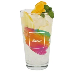 Trinkglas mit Namen im Watercolor-Design