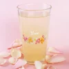 Trinkglas mit Namen und Tropenblumen
