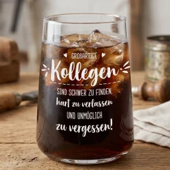 Trinkglas mit Spruch für Kollegen | Abschiedsgeschenk für Arbeitskollegen & Kolleginnen aus Glas 430 ml