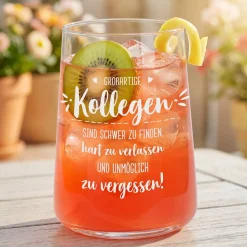 Trinkglas mit Spruch für Kollegen | Abschiedsgeschenk für Arbeitskollegen & Kolleginnen aus Glas 430 ml