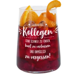 Trinkglas mit Spruch für Kollegen | Abschiedsgeschenk für Arbeitskollegen & Kolleginnen aus Glas 430 ml