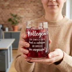 Trinkglas mit Spruch für Kollegen | Abschiedsgeschenk für Arbeitskollegen & Kolleginnen aus Glas 430 ml