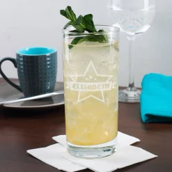 Trinkglas Star mit Wunschnamen