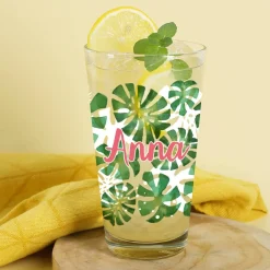 Tropical-Trinkglas mit Wunschname