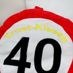 Trostkissen zum 40. Geburtstag - Heul doch! Lustiges Geschenk im Verkehrsschild Design