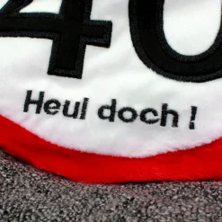 Trostkissen zum 40. Geburtstag - Heul doch! Lustiges Geschenk im Verkehrsschild Design