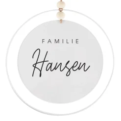 Türschild aus Arcyl - Familie - mit weißem Metallring als DIY Set