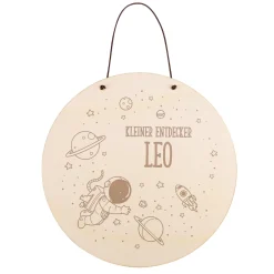 Türschild aus Holz mit Weltraum-Motiv fürs Kinderzimmer