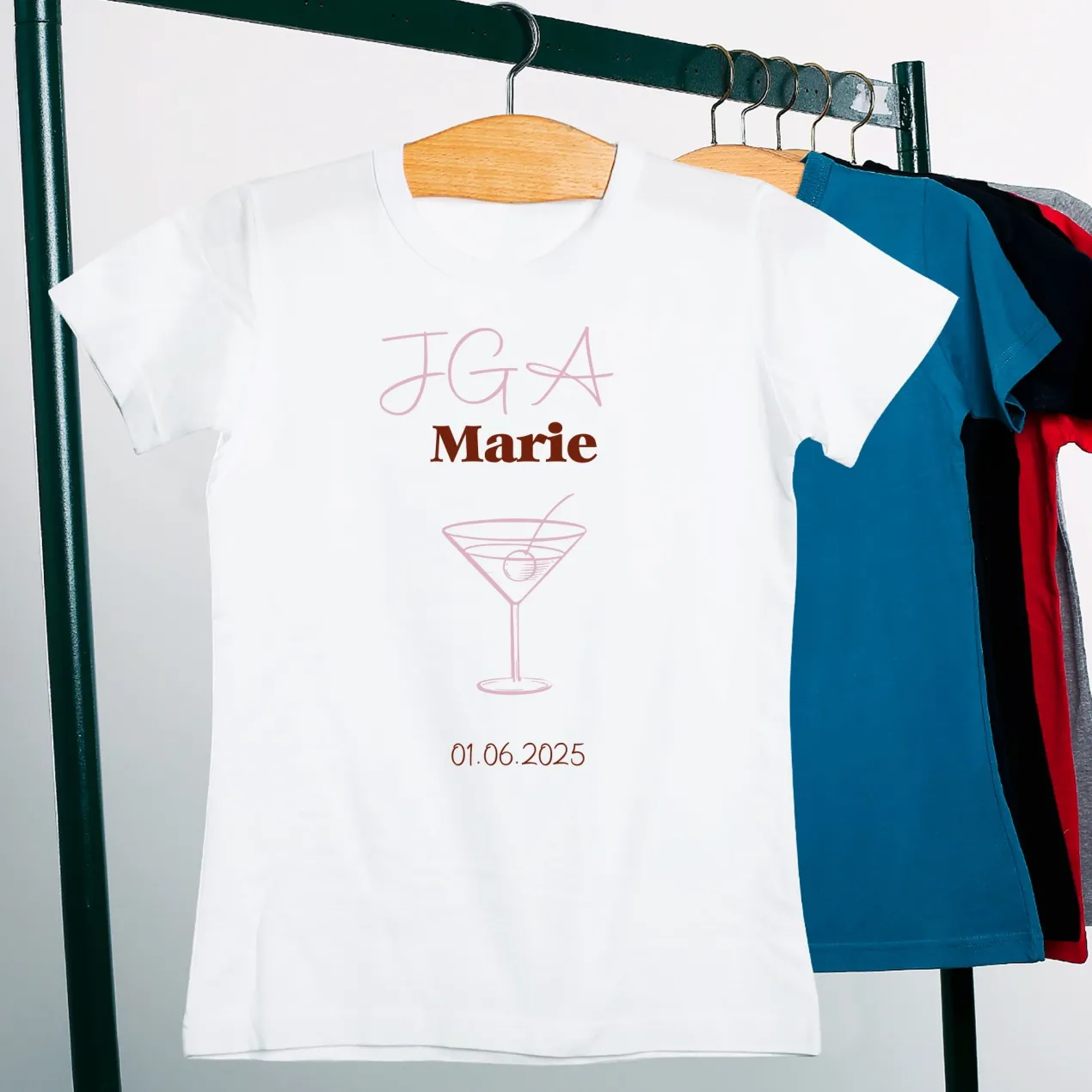 T-Shirt für den JGA | Personalisiert für Braut & Team Braut | Weiß